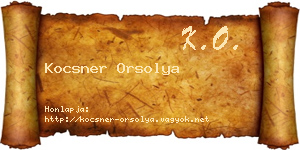 Kocsner Orsolya névjegykártya